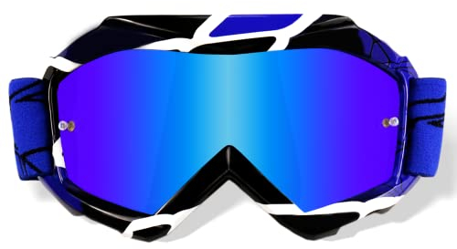 NENKI Kinder Motorradbrille Crossbrille,Dirtbike Off-Road Racing Motocross Brille mit TPU-Rahmen und Schwammschicht,Anti UV Schutzbrille für Kinder Youth 3-12 Jahre