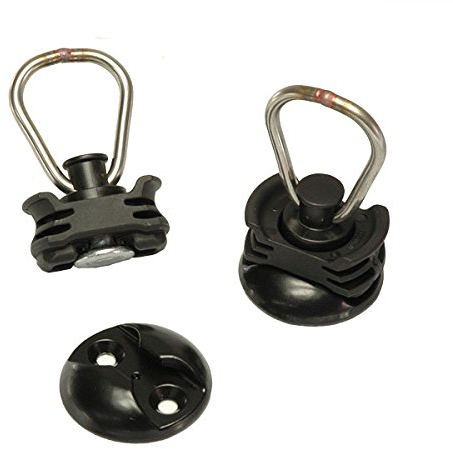Zurrpunkt-Set Airlineschienensystem, 4-teilig, Automotive Fitting & Zurrplatte schwarz eloxiert