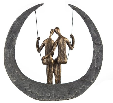 Casablanca - Figura Decorativa de Escultura (Poli/Metal, 30 cm), Color Bronce