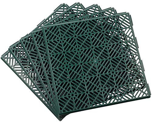 garden mile® Non Slip Modular Garden Path Tiles Patio Decking Interlocking Tiles Weatherproof Anti Slip Deck Board Waterproof Strong Robust Durable Plastic (Green x 20)