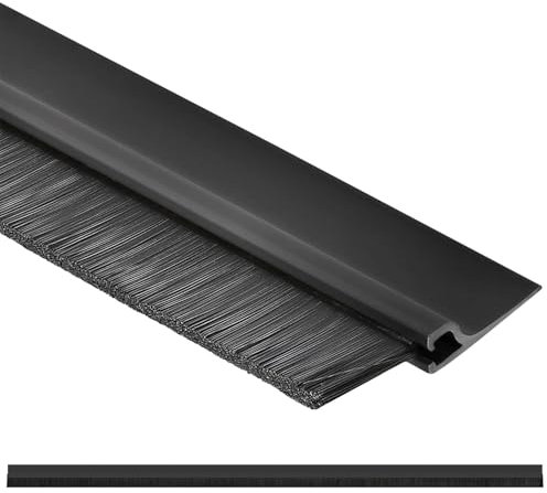 KOTARBAU® Door Brush Strip - PVC - 1 m (39 inches) - Black - 45 mm (1.77 inches) Garage Door Draught Exclude - Draft Excluder - Insect Protection - Draught Excluder - Self-Adhesive