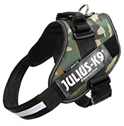 Julius K9 Hundegeschirr, Brustgeschirr reflektierend Hunde Geschirr mit personalisiertes Geschenk, benutzerdefinierter Klettsticker (L/1, Camouflage)
