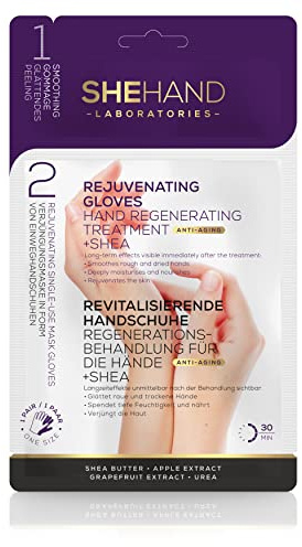 SHEHAND Guanti rivitalizzanti Trattamento rigenerante per le mani 2 in 1: peeling e maschera per le mani nei guanti