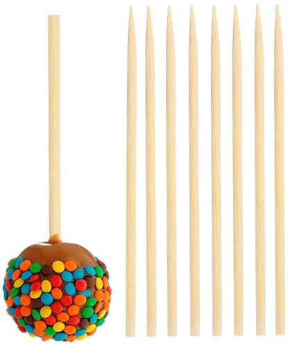 120 Pcs Bamboo Skewers,5 mm 7 inches, Wooden Skewer for Corn Dog, Corn Cob, Caramel Candy Apple Sticks, Lollipop, Kabob, Grill, Appetizers, Natural Wooden Barbecue Kebob Skewer Sticks