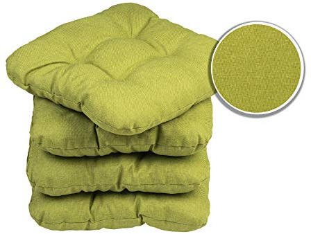 sunnypillow 4er Set Stuhlkissen 45x45 cm Bequeme 8cm Polsterauflage Auflage für Stühle/Bänke in Haus und Garten Sitzkissen Sitzauflage Gartenkissen viele Farben zur Auswahl Grün