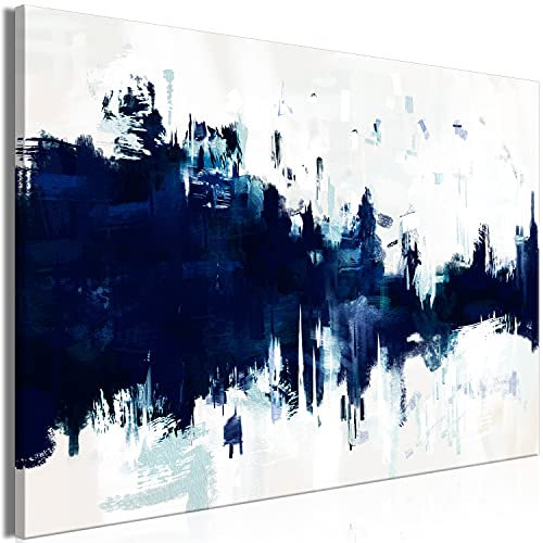 murando - Akustikbild Abstrakt Bilder Akustikschaum Hochleistungsschallabsorber Schallschutz Leinwand 1 tlg Wandbild Raumakustik Schalldämmung dunkelblau weiß blau wie gemalt