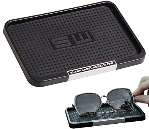 Rutschhemmende Unterlage Für Armaturenbrett/Büro, rutschfeste Telefonmatte, Für Sonnenbrille, GPS, Handyschlüssel (Schwarz), Antirutsch Pads Auto