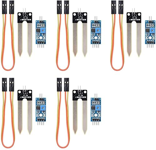 Fasizi 5pcs Soil Hygrometer Humidity Detection Water Sensor Module YL-69 Sensor and HC-38 Module for Arduino