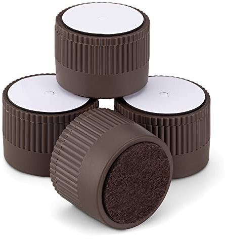 Navaris Adjustable Furniture Risers S - Set of 4 - Leg Extenders For Bed, Chair, Sofa or Desk - Legs Riser w/Non-Slip Pads - Height Range 4.5-6 cm