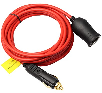 JZK 3.6 meters 12V 24V Car Cigarette Lighter Extension Cable, 12ft long Car Extension Charger cable, with 15A 250V Fuse, Male to Female Socket Plug Lead Cord for Vehicle electric appliances