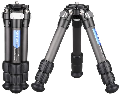 ARTCISE Mini Carbon Fiber Tripod,Lightweight Compact Small Travel Tripod for SLR/DSLR Camera Camcorder Max Load 22lbs/10kg