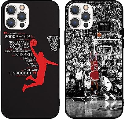 [2 Stück] Handyhülle für Apple iPhone 15 Pro Hülle 6,1, Schutzhülle mit Basketball-Star 23 Design Premium TPU Silikon Schützt vor Stößen und Kratzern Case für iPhone 15 Pro, A2