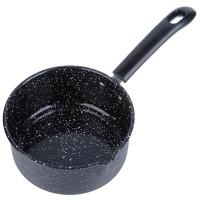 ICEBLUEOR 16CM Small Milk Pan, Non Stick Saucepan, Deep Frying Pan with Pouring Lip and Cool Handle, Induction Pot Cooking Pan for Induction Gas Electric Hobs
