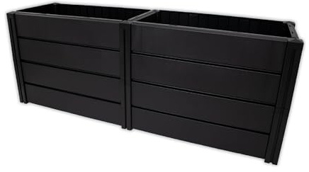 KHW | Hochwertiges Hochbeet | Demeter XL | schmal | platzsparend | 158 × 44 × 61 cm - 392 Liter | ideal für Urbane Gärten | nachhaltiges Gärtnern | fördert gesunde Ernten | Made in Germany