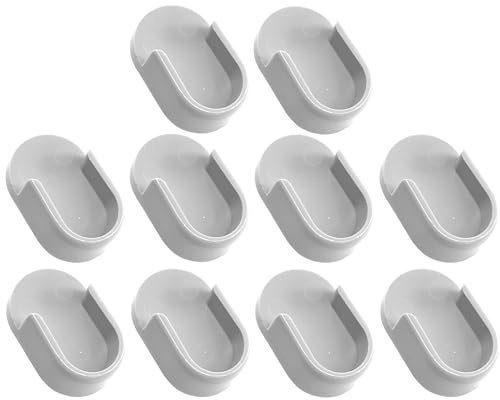 cyclingcolors 10x Support de tringle ovale tube barre 30x15mm penderie armoire placard montage mural plastique, blanc