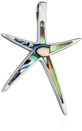 NKlaus Kettenanhänger für Damen Silber; Blau Seestern Abalone, 1 Stück