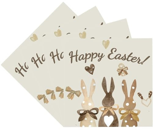 36 Stück Osterservietten 3-Lagig Servietten Hase 33x33cm Tischdekoration Ostern Servietten Papierservietten Oster Tischdeko für Haus Ostern Frühlings Party Dekoration