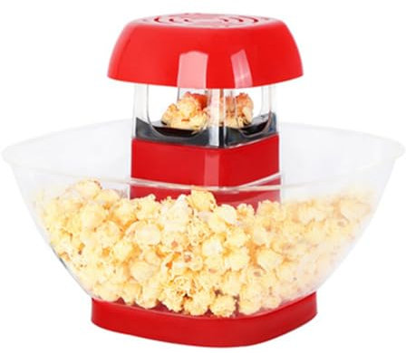 SKUBIS Electric Popcorn Maker Machine - Hot Air Popper - 1200W - Removable Serving Bowl - Oil & Fat Free Cooking