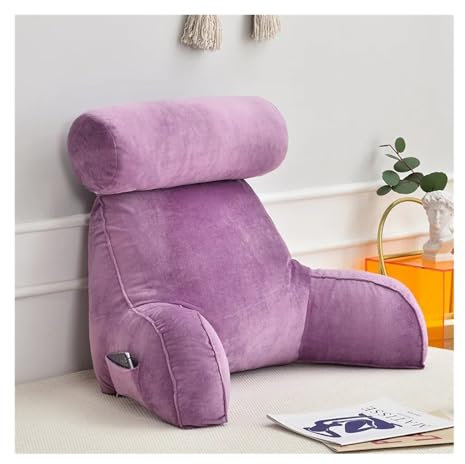BUUNHI Stuhlkissen Lesekissen Büro Sofa Nachttisch Rückenkissen Für Büro Relief Bett Unterstützung Schmerz Kissen Rückenlehne Lendenwirbelsäule Stuhl Sitzkissen(Color:Purple)