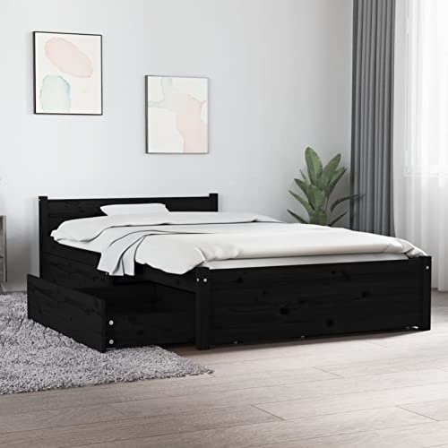 Sufrk Bett mit Schubladen Schwarz 90x200 cm Bett Mit Stauraum Bett Mit Schubladen Stauraumbett Tagesbett Bett Mit Bettkasten