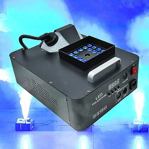 CHANGLKJ Máquina De Niebla Vertical, Máquina De Humo De 1500 W, Control DMX 512 con 24 Cuentas LED Y Control Remoto, Capacidad De Lata De Aceite De 2,5 L Y Salida 18000 CFM, para Bodas, Fiestas