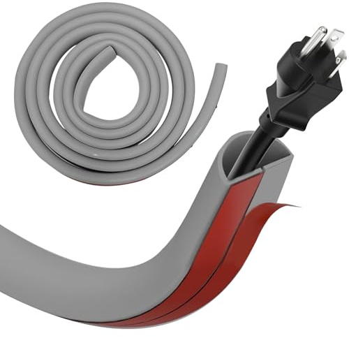 Hengrongshen Gaine Cable, 6 M x 1.5 CMPVC Flexible Goulotte Electrique Exterieur Facile à Couper, Cache Cable Sol Idéal pour la Maison, L'école, Le Bureau, L'entrepôt