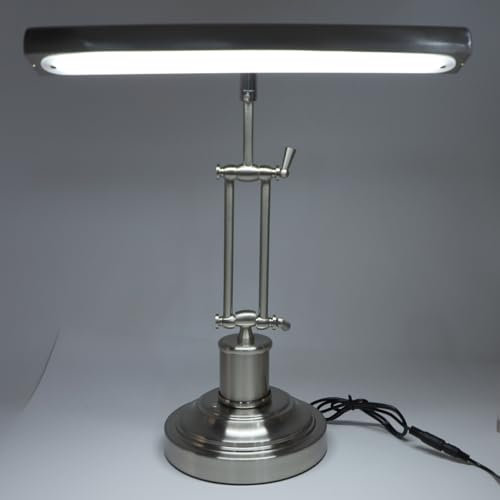 SENECESLI Klavierleuchte für Flügel und Klavier, Metall Klavierlampe mit 3 Farbmodi für Standklaviere, 360° Drehbar, Verstellbar, Touch Steuerung, 12 W LED Notenpultleuchte, Schreibtisch