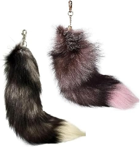 Nocyclonic Fox tail Fuchsschwanz Anh채nger Echtfell Sonnenfuchs Fuchschwanz Antenne Schl체sselanh채nger Tasche Zus채tze Tasche Anh채nger Auto Dekoration Weich Flaumig etwa 40cm (29)