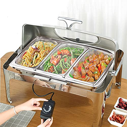 HGJHJJHK 9L/13L Chafing Dish, Food Warmers Electric for Parties Buffets, Stainless Steel Buffet Servers and Warmers Chafing Dish with Visible Lid for Keeping Food Warm (400W) Decoration