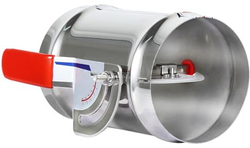 TOP-VIGOR 4 Inch HVAC Duct Manual Volume Backdraft Damper, Full Stainless Steel Airflow Control for Range Hoods, Fans, Pellet Stove Pipes, Dryer Vents, Adjustable Volume Damper with Sleeve (1 Pc)