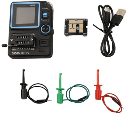 Tester per transistor LCR-P1, misuratore di resistenza con condensatore a diodi con schermo a colori, ricarica USB, esportazione dati, protezione anti-bruciatura