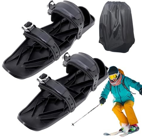 Schneeschuhe für Damen – Schlittschuhe, leicht, rutschfest, verstellbares Skizubehör mit Tragetasche, multifunktionale, kompakte Schneeschuhe für Männer, Frauen, Kinder, Winterausflug