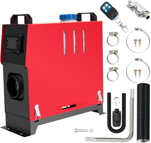 PRIJESSE 12V Dieselheizung, 8KW Diesel Standheizung,Air Standheizung mit LCD-Monitor & Fernbedienung,Diesel Lufterhitzer für Wohnmobil Auto KFZ PKW LKW Wohnwagen RV Yacht (Rot)