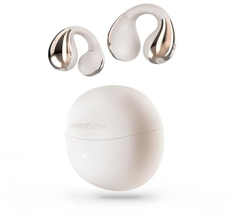 Energy Sistem Coolpods - Auriculares Bluetooth inalámbricos Open Sound - 25H batería, cancelación de Ruido en Llamadas, IPX4 Resistentes al Agua, cómodos y Flexibles (Cream)