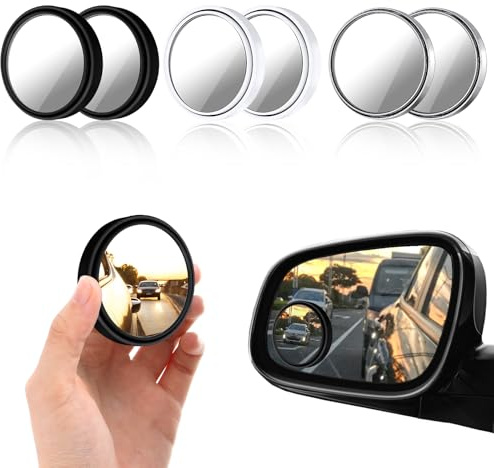 Oruola 3 Pairs Blind Spot Mirror,Car Mirror Blindspot,360° Wide Angle Side View Blind Spot Mirrors for Cars,Adjustable,Easy Install for Cars SUV and Trucks(Black,White,Silver)