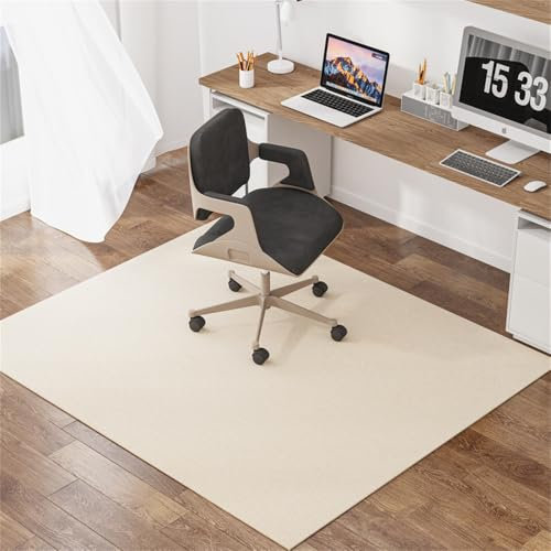 Odot Tappeto Per Sedia Da Ufficio, Tappeto Salvapavimento Antiscivolo per Pavimenti In Legno o Piastrelle Salvapavimento Protettivo Sedute Con Ruote Rotelle Lavoro Gaming (Beige,60 * 90cm)