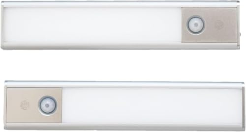 Sunmatic Luce Armadio LED, Luce Sottopensile Cucina con Sensore di Movimento, 2 Pezzi - 20CM, Lampada Magnetica Ricaricabile 3 Temperature Colore per Cucina Scale Soggiorno Bagno Camere da Letto