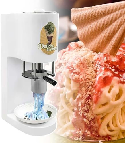 HCAUYNN Metall-Softeis-Nudelpresse Mit 4 Austauschbaren Platten, Professionelle Softeismaschine FüR Restaurant/KüChe