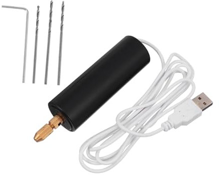 Angoily Taladro Eléctrico USB Mini Portátil para Bricolaje Diseño Compacto y Motor de Acero Adecuado para Hacer Joyería y Accesorios DIY