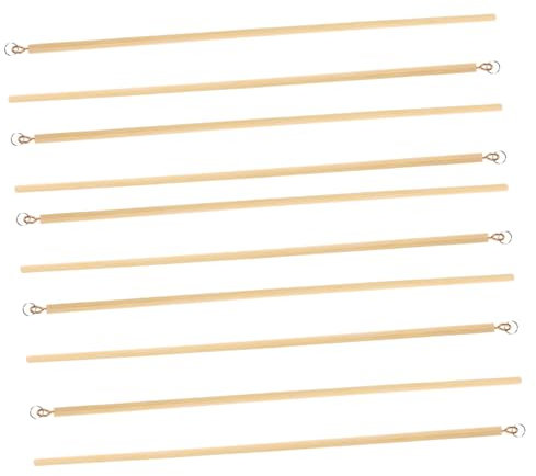 Generisch 10 Stück Betriebsstabprops Puppet Control Holzstab Steuerstab aus Holz für Puppen hölzern Beige