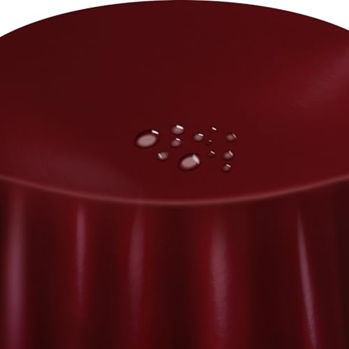 Wachstuch Tischdecke Glatt Uni Oval 140 x 200 cm Bordeaux abwaschbar, wasserabweisend