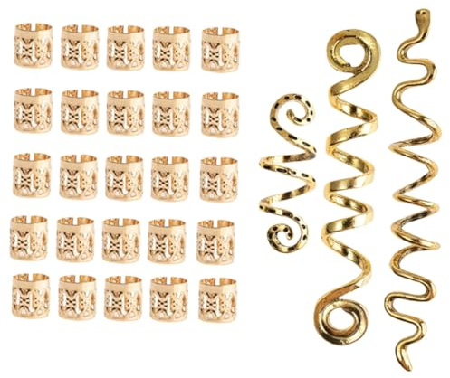 Beaupretty 28pcs Vintage Hairpin Spiral Braids Hair Accessories Dreadlock Braiding Jewelry Hair Cuffs Cuffs for Braid Charms Updo Hairpin