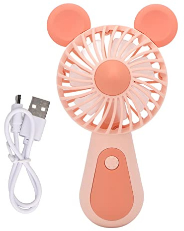 Pilipane Handventilator, wiederaufladbar, Mini-Handventilator, tragbarer Ventilator, USB-Aufladung, zwei Geschwindigkeitsstufen, ergonomisches Design, leichtes ABS-Material für Outdoor, (Rosa)