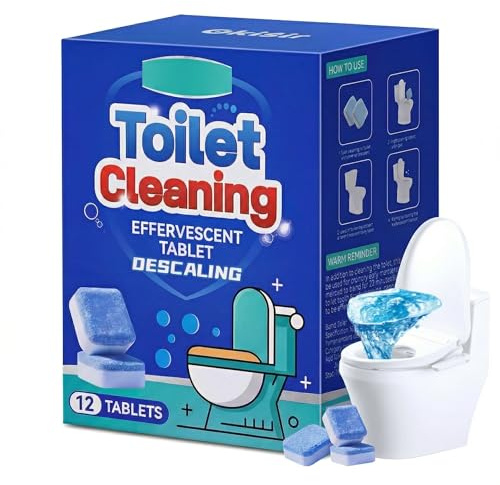 Pastilles Nettoyantes Pour Toilette, Detartrant Wc, Effervescentes Pour Toilettes pour Égout Salle de Bains Nettoyage Nettoyage Puissant Élimine, Air Frais, Désodorisation, 12 Pastilles