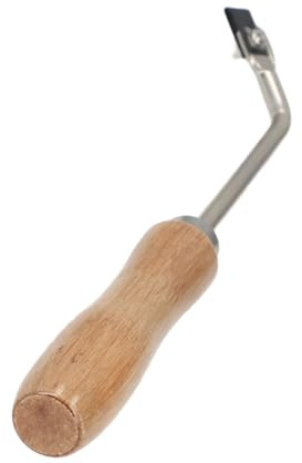 Keenso Groover Couteau à Rainurer en Bois de Hêtre pour Sol en PVC, Outils Durables et Confortables avec 3 Lames de Rechange