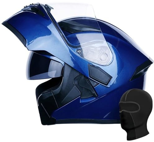 Öppningsbar Motorcykelhjälm Integralhjälm, Dubbelvisir Aero Stratos Jet, ECE 22.06 DOT Godkänd, Anti-Imma Solskydd för Cruiser Street Bike