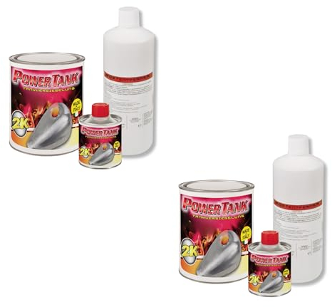 Power Tank - 2 Tankversiegelung Motorrad 2k Rot 700 g Set Tankentroster Innen Versiegelung Tanksanierung Schutzemulsion Rost Tank Entrosten Und Versiegeln Tankinnenlack Tankbeschichtung Rostlöser Auto