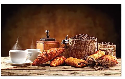 GRAZDesign Küchenrückwand Spritzschutz Küche Glas 100x60cm | Kaffee mit Frühstück Braun Motiv | für Herd und Spüle, Rückwand Küche, Glasplatte mit Motiv Küchenbilder, 100x60cm