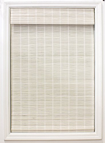 Radiance Bambusrollos – schnurlose Bambus-Raffrollos für Fenster – aufrollbare Bambusrollos für Innen- und Außenmontage – Raffrollos für den Innenbereich – Raffrollos – Weiß, 86,4 cm B x 162,6 cm L,