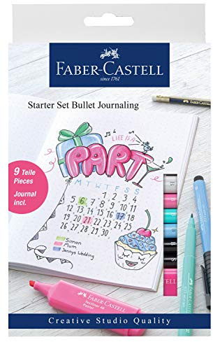 FABER-CASTELL - Bullet Journaling Starter Set, 9-teilig | Mit Tuschestifte Pitt Artist Pens und Zubehör für Bullet Journal, Planung und Kreativprojekte
